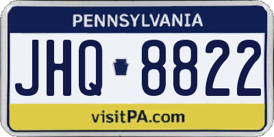 PA license plate JHQ8822