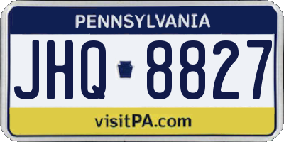 PA license plate JHQ8827