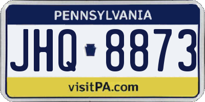PA license plate JHQ8873