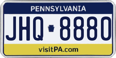 PA license plate JHQ8880