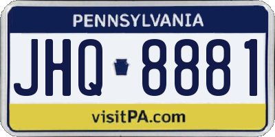 PA license plate JHQ8881