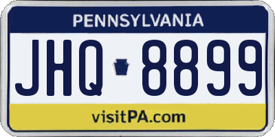 PA license plate JHQ8899
