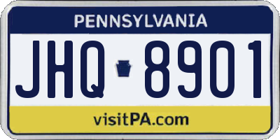 PA license plate JHQ8901