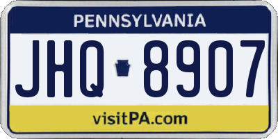 PA license plate JHQ8907