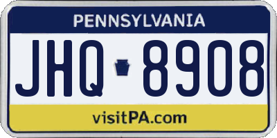 PA license plate JHQ8908