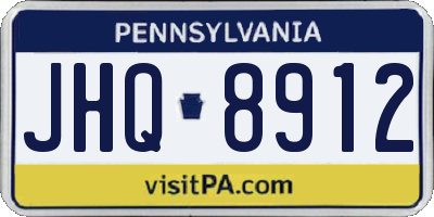 PA license plate JHQ8912