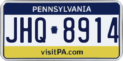 PA license plate JHQ8914
