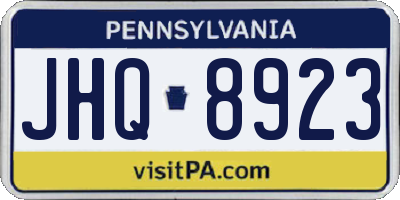 PA license plate JHQ8923