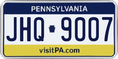 PA license plate JHQ9007