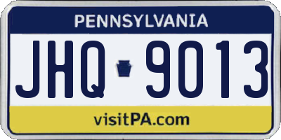 PA license plate JHQ9013