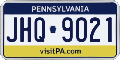 PA license plate JHQ9021