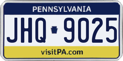 PA license plate JHQ9025