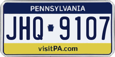 PA license plate JHQ9107
