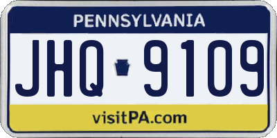 PA license plate JHQ9109