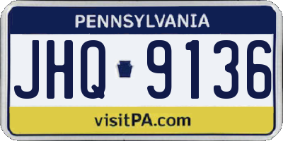 PA license plate JHQ9136
