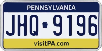 PA license plate JHQ9196