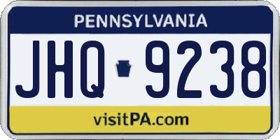 PA license plate JHQ9238