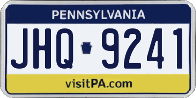 PA license plate JHQ9241