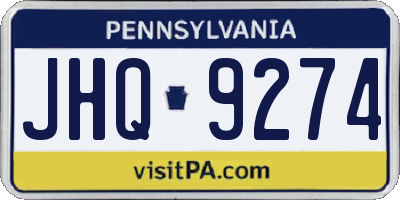 PA license plate JHQ9274
