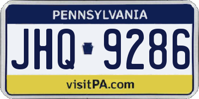 PA license plate JHQ9286
