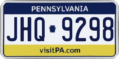 PA license plate JHQ9298
