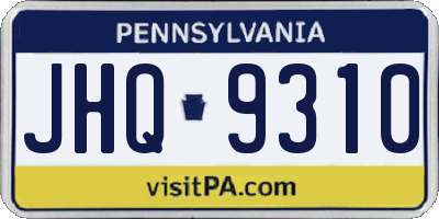 PA license plate JHQ9310