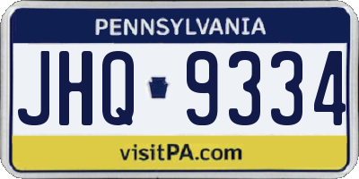 PA license plate JHQ9334