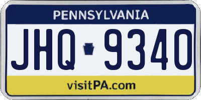 PA license plate JHQ9340