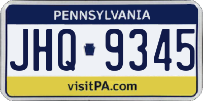 PA license plate JHQ9345