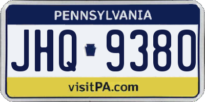 PA license plate JHQ9380