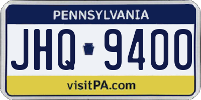 PA license plate JHQ9400