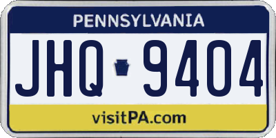 PA license plate JHQ9404