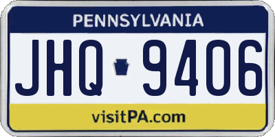 PA license plate JHQ9406
