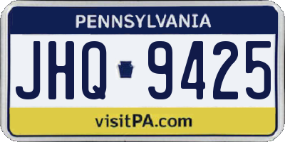 PA license plate JHQ9425