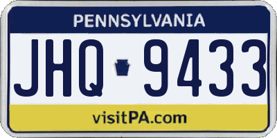 PA license plate JHQ9433