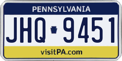 PA license plate JHQ9451