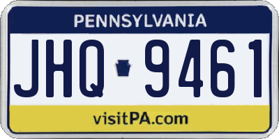 PA license plate JHQ9461