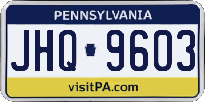 PA license plate JHQ9603