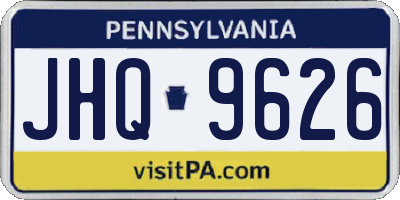 PA license plate JHQ9626