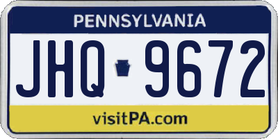 PA license plate JHQ9672