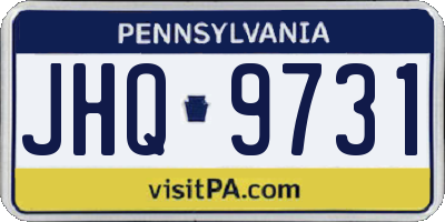 PA license plate JHQ9731