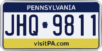 PA license plate JHQ9811