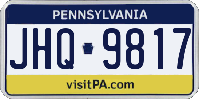 PA license plate JHQ9817