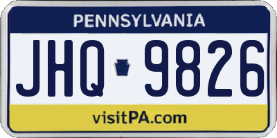 PA license plate JHQ9826
