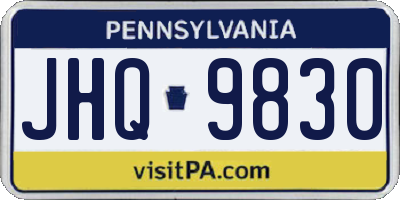 PA license plate JHQ9830