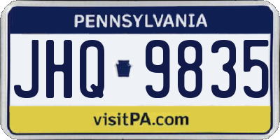 PA license plate JHQ9835