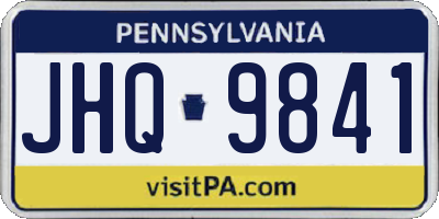 PA license plate JHQ9841