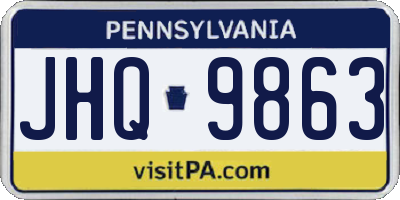 PA license plate JHQ9863