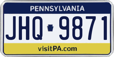PA license plate JHQ9871