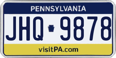 PA license plate JHQ9878